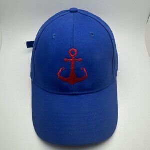 Navy Red Boat Anchor Baseball Cap / Hat - Adjustable Strapback Hat GR67